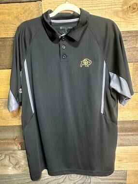 HOLLOWAY Men’s University of Colorado Buffaloes Polo Size L EUC